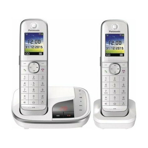 Panasonic Kx-Tgj322gw Duo Dect Draadloze Telefoon Met Antwoordapparaat, Wit