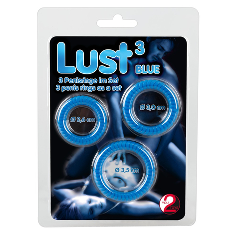 Lust 3 Penis Ringen Blauw