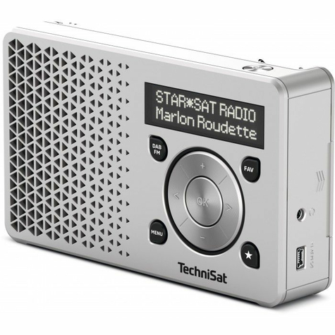 Technisat Digitradio 1, Zilver Fm/Dab+ Met Oplaadbare Batterij + Voedingseenheid