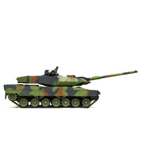 Rc Tank Duitse Leopard 2a6 Heng Long 1:16 Met Rook-Geluid En Metalen Versnellingsbak -2,4ghz