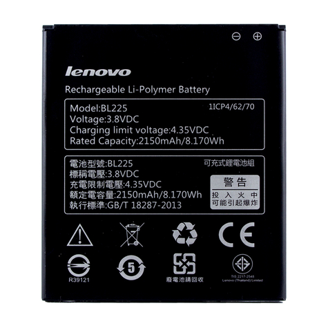 Lenovo Li-Ion Poly Batterij Bl-225 S580, A858t, A785e 2750mah