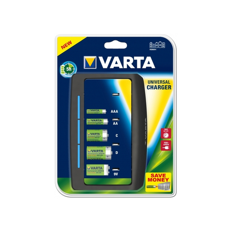 Varta Easy Universele Oplader Voor Nimh-Batterijen Aa, Aaa, C, D En 9v Blisters