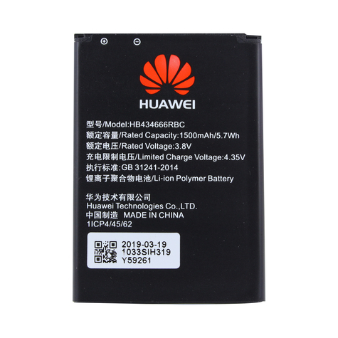Huawei Hb434666rbc Liion Polymer Battery E5573, E5577 R216 1500mah