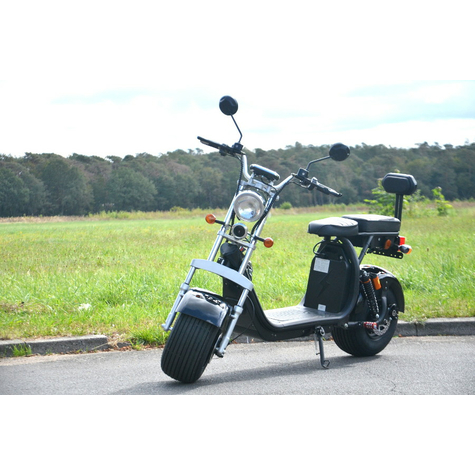 Coco Bike Fat E-Scooter Bis Zu 40 Km/H Schnell - 35km Reichweite, 60v | 1500w | 12ah Akku, Bremsen Und Licht-Schwarz +Eec