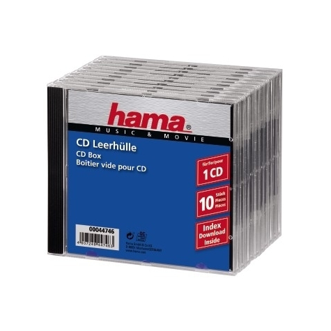Hama Cd Jewel Case Standaard Pakket 10 1 Schijven Transparant