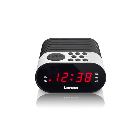 Stl Lenco Cr-07 Horloge Fm, Pll Led Zwart Wit 3 V Ac Batterij/Oplaadbare Batterij