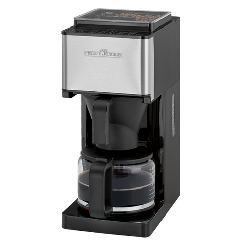 Clatronic Proficook Pc-Ka 1138 Filterkoffiemachine 1,25 L Koffiebonen Gemalen Koffie Inbouwmolen 900 W Zwart Roestvrij Staal