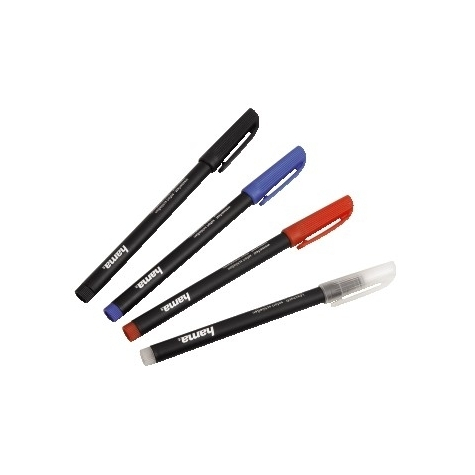 Hama Cd/Dvd Marker, 4 Parts Set, Black, Red, Blue + Erasing Pen. Produktfarbe: Mehrfarbig