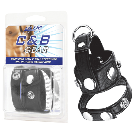 Blue Line C&B Gear Cock Ring With 1' Ball Stretcher And Weightring