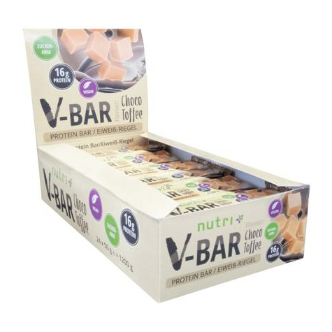 Nutri+ Vegan V-Bar Protein Bar, Chocolate Toffee