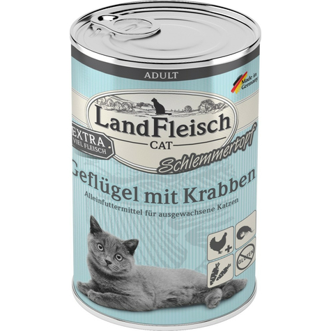 Landmeat,Lafl.Cat Pot Gefl+Crab.400gd