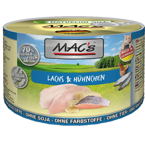 Mac's,Macs Cat Salmon+Chicken 200g D