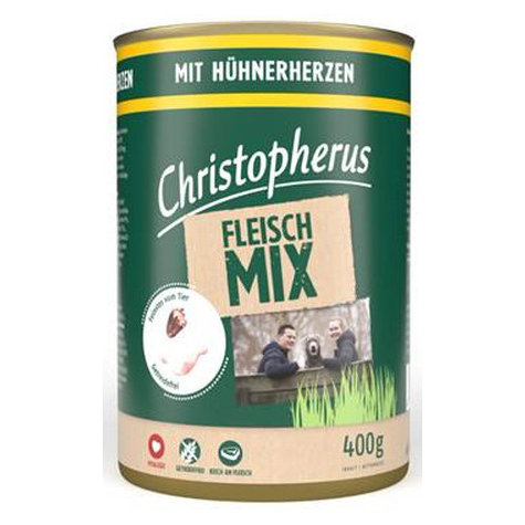 Christopherus Fleischmix - Mit Hühnerherzen 400g-Dose