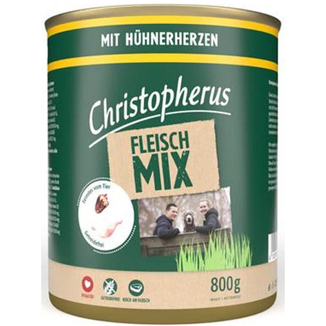 Christopherus Fleischmix - Mit Hühnerherzen 800g-Dose