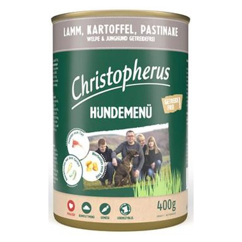 Christopherus Hundemenü -Junior - Mit Lamm, Kartoffel, Pa