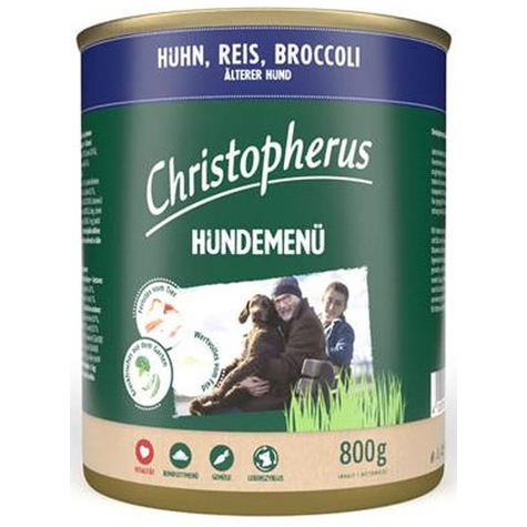 Christopherus Hundemenü -Senior - Mit Huhn, Reis, Broccol