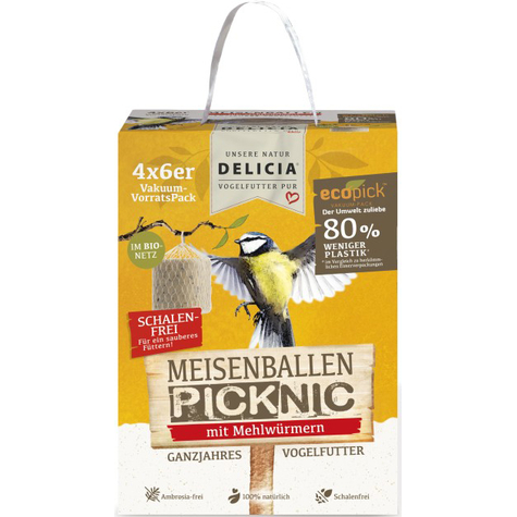 Delicia Tit Bale Picknik 24s With Mealworms - In Bi