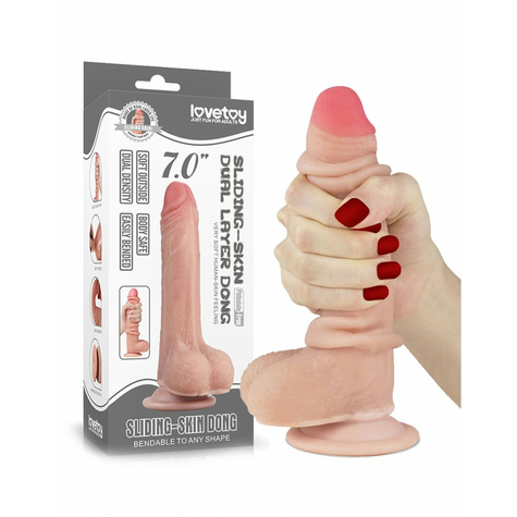 Liefdesspeeltje 7 Inch Glijdende Huid Dildo