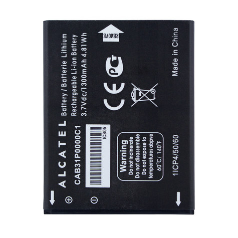 alcatel li-ion batterij cab31p0000c1 ot-990, ot985, ot-918 1300mah