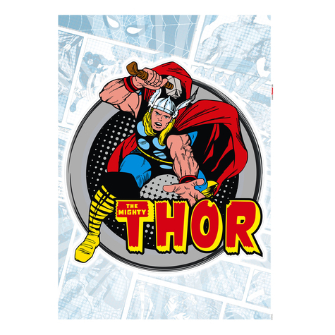 Muur Tattoo - Thor Comic Classic - Afmeting 50 X 70 Cm