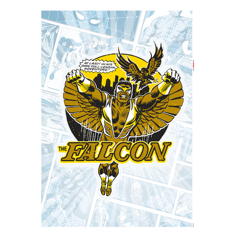 Muur Tattoo - Falcon Gold Comic Classic - Afmeting 50 X 70 Cm