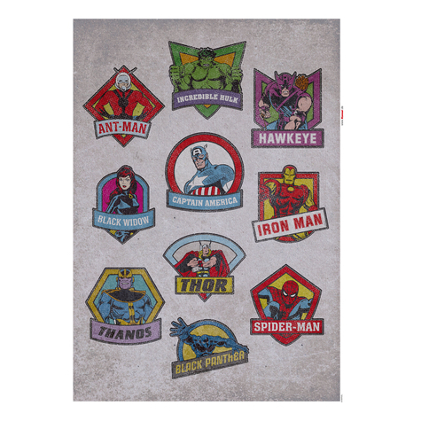 Wall Tattoo - Avengers Badges - Size 50 X 70 Cm