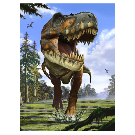 Fleece Fotobehang - Tyrannosaurus Rex - Formaat 184 X 248 Cm