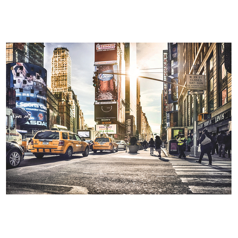 Fleece Fotobehang - Times Square - Afmeting 368 X 248 Cm