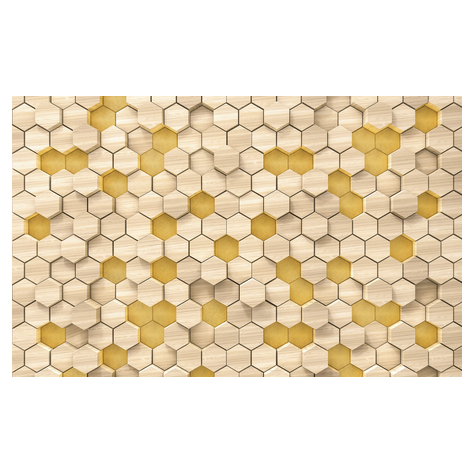 Fleece Fotobehang - Woodcomb Birch - Formaat 400 X 250 Cm
