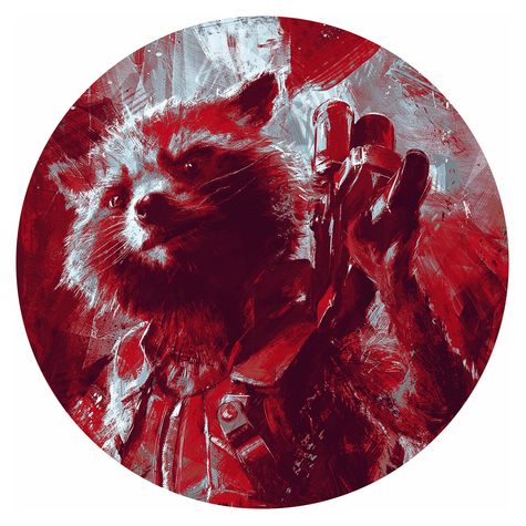 Self-Adhesive Non-Woven Wall Mural / Wall Tattoo - Avengers Painting Rocket Raccoon - Size 125 X 125 Cm