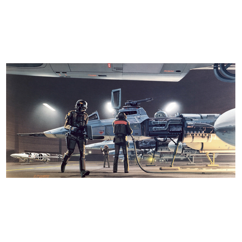 Fotobehang - Star Wars Classic Rmq Yavin Hangar - Afmeting 500 X 250 Cm