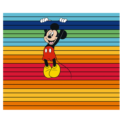 Fleece Fotobehang - Mickey Magic Rainbow - Formaat 300 X 250 Cm