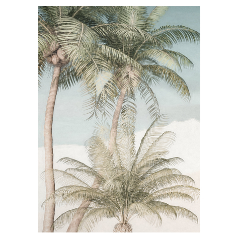 Fleece Fotobehang - Palm Oasis - Afmeting 200 X 280 Cm