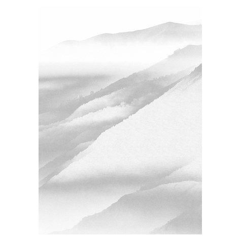 Fotobehang - White Noise Mountain - Afmeting 200 X 280 Cm