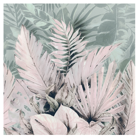 Fleece Fotobehang - Palmiers Tropicaux - Afmeting 250 X 250 Cm