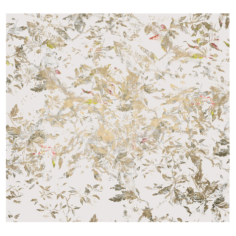 Fleece Fotobehang - Gouden Veren - Afmeting 400 X 280 Cm