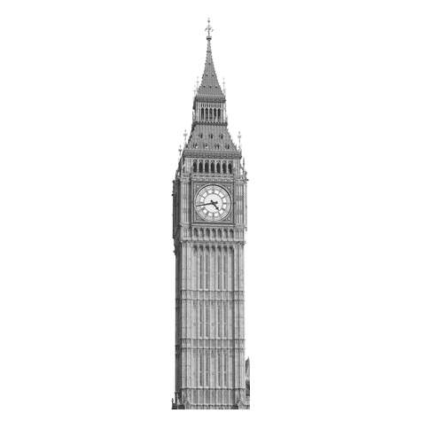Fleece Fotobehang - Big Ben - Formaat 50 X 250 Cm