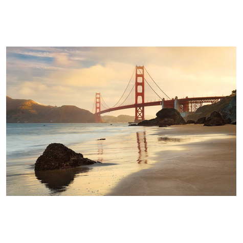 Fleece Fotobehang - Golden Gate - Afmeting 400 X 260 Cm