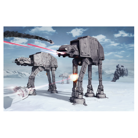 Fleece Fotobehang - Star Wars Battle Of Hoth - Formaat 400 X 260 Cm