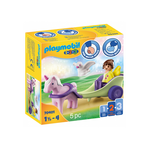 Playmobil 1.2.3 - Eenhoornwagen Met Fee (70401)