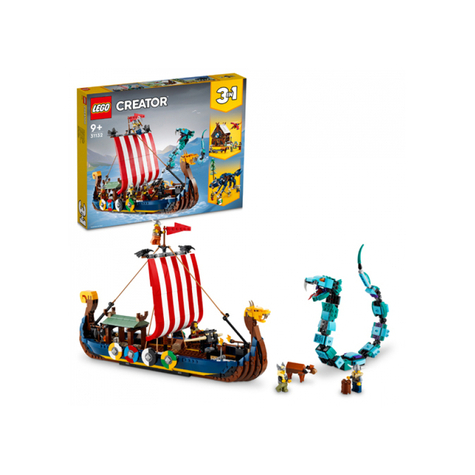 Lego Creator - Vikingschip Met Midgardslang 3in1 (31132)