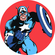 Zelfklevend Fleece Fotobehang/Wandtattoo - Marvel Powerup Captain America - Afmeting 125 X 125 Cm